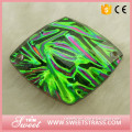 decorative green black mixed crystal acrylic; sewing stone for dress